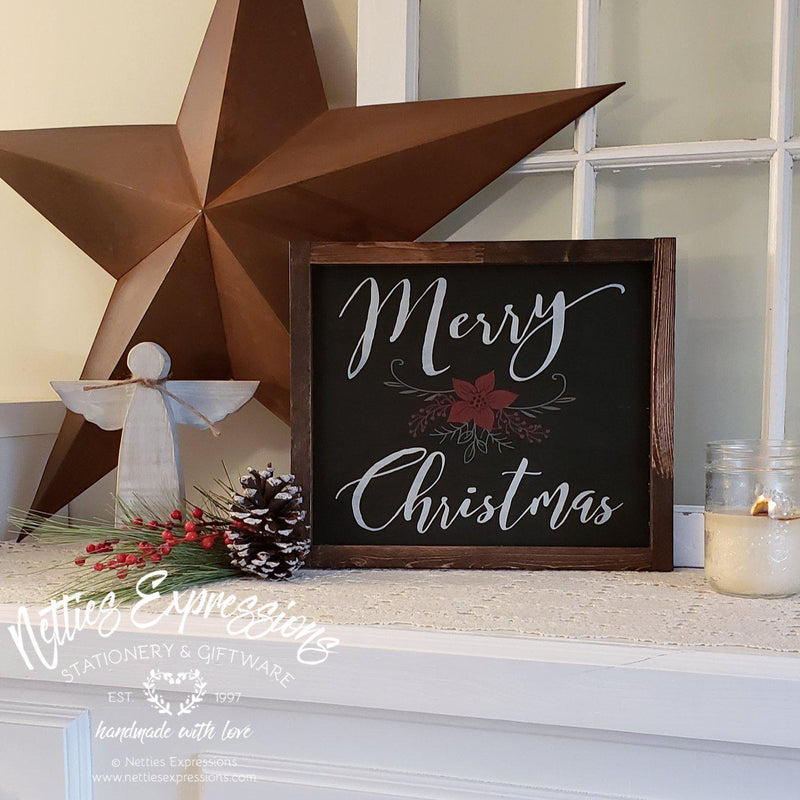 Merry Christmas - Rustic Wood Sign - Netties Expressions