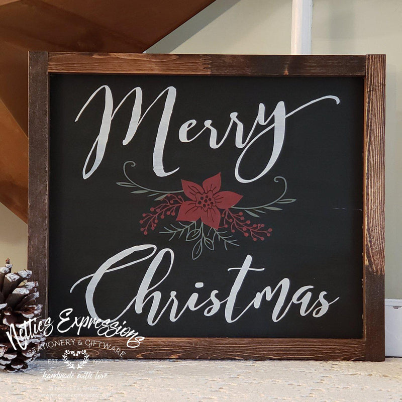 Merry Christmas - Rustic Wood Sign - Netties Expressions