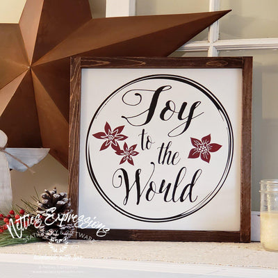 Joy to the World - Rustic Wood Christmas Sign - Netties Expressions