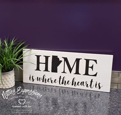 Home is where the heart is MB - Rustic Wood Sign - Netties Expressions