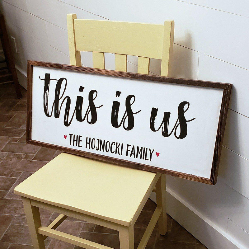 This is us custom family last name - Rustic Wood Sign - Netties Expressions