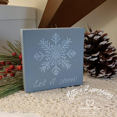 Let it snow - Rustic Wood Christmas Sign - Netties Expressions