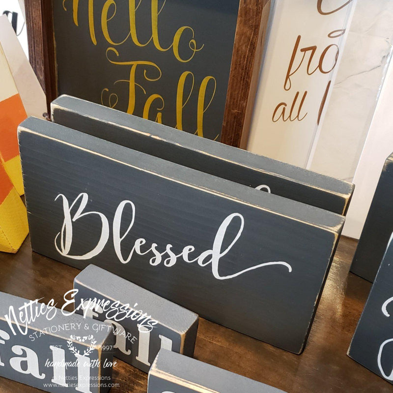 Blessed - Rustic Wood Sign - Netties Expressions