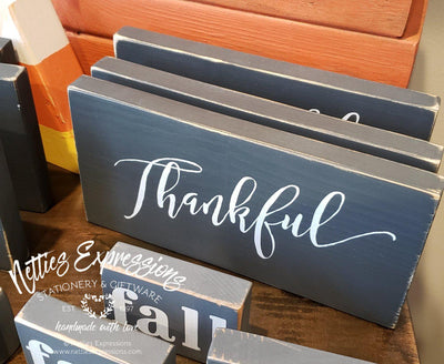 Thankful - Rustic Wood Sign - Netties Expressions