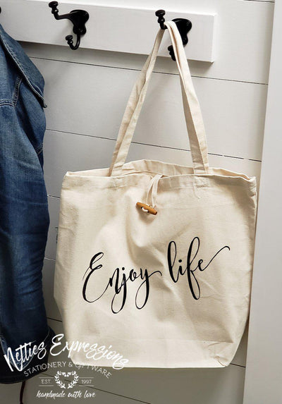 Enjoy Life - Recycled Cotton Tote Bag - Netties Expressions