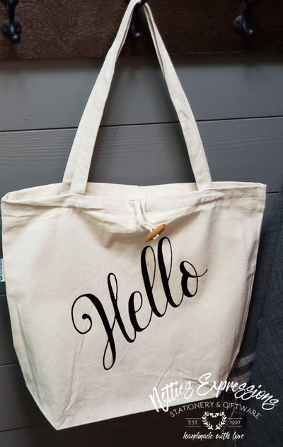 Hello - Recycled Cotton Tote Bag - Netties Expressions