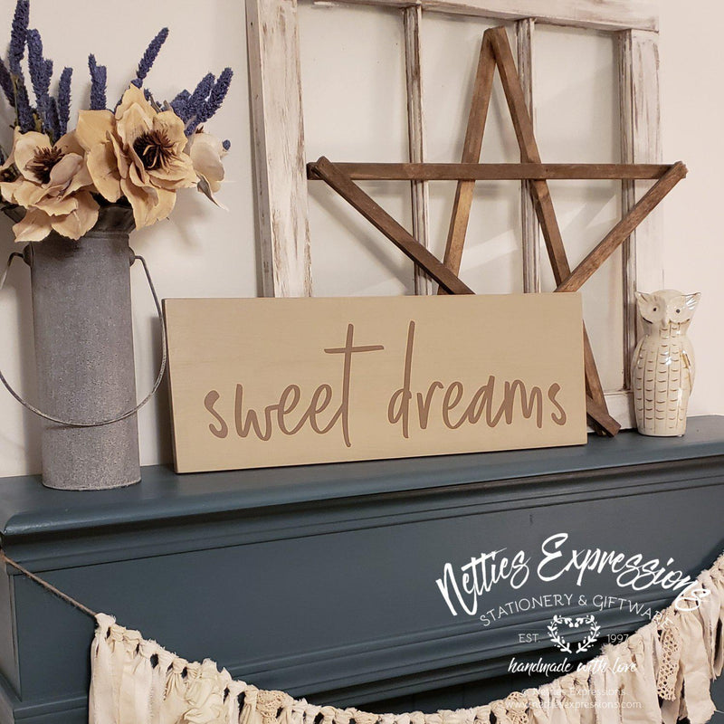 Sweet Dreams - Rustic Wood Sign - Netties Expressions