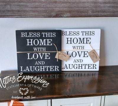 Bless this home - Rustic Wood Sign - Netties Expressions