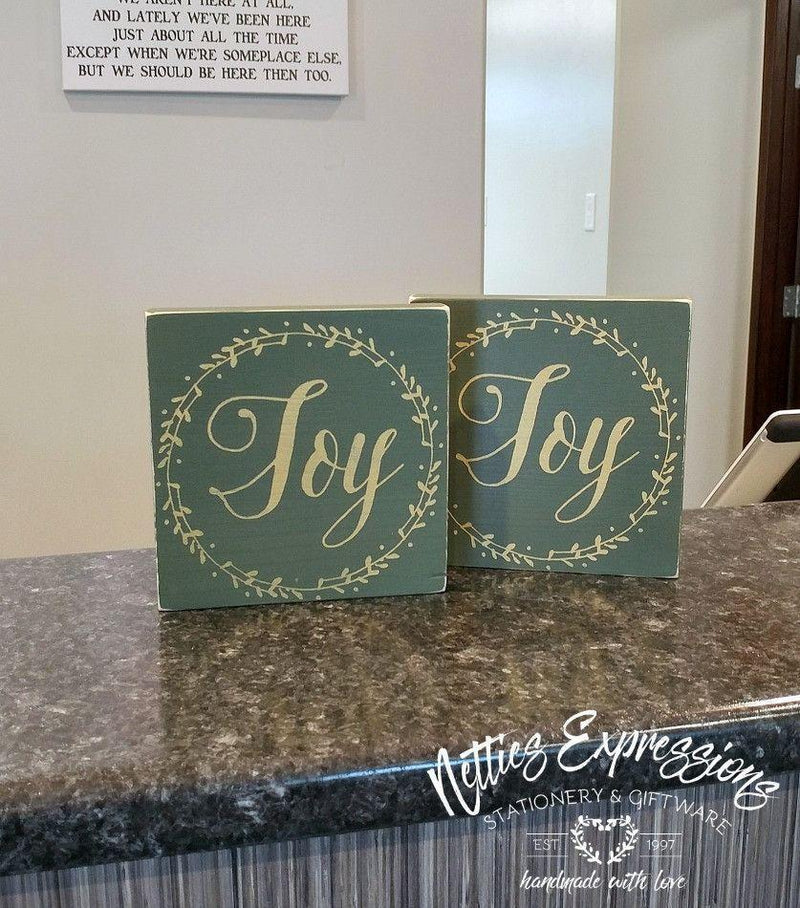 Joy - Rustic Wood Christmas Sign - Netties Expressions