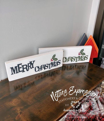 Merry Christmas - Rustic Wood Christmas Sign - Netties Expressions