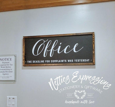 Office Sign - Rustic Wood Sign - Netties Expressions