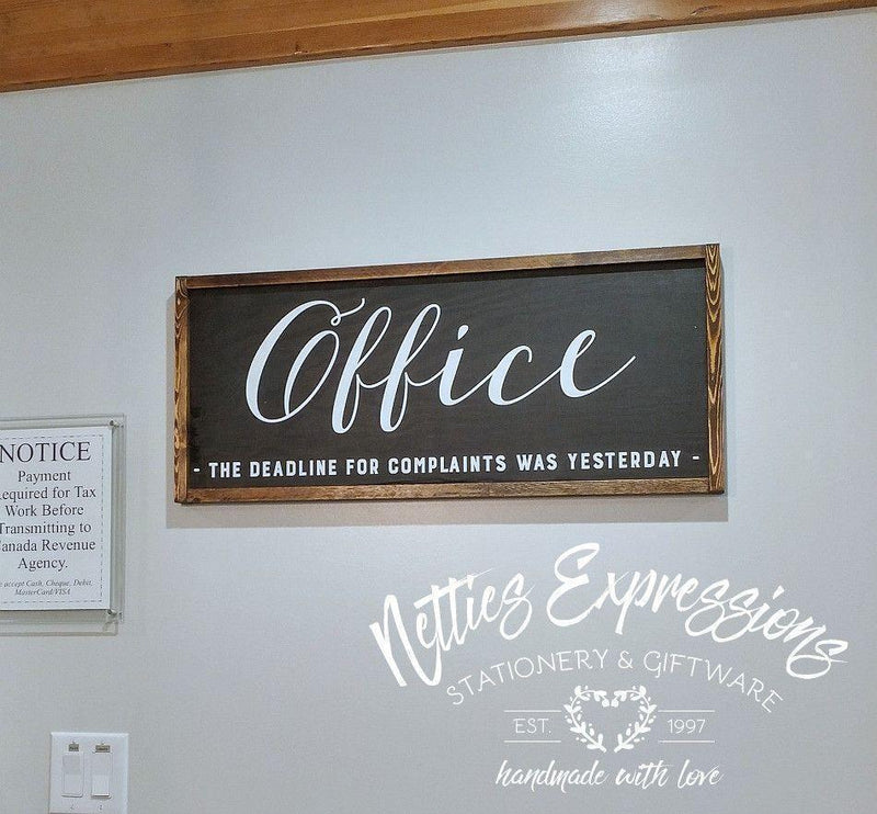 Office Sign - Rustic Wood Sign - Netties Expressions