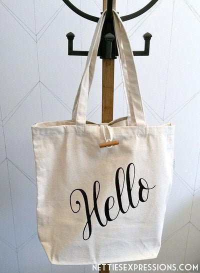 Hello - Recycled Cotton Tote Bag - Netties Expressions