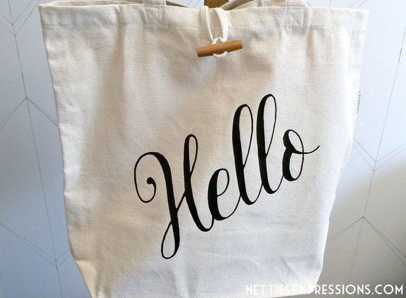 Hello - Recycled Cotton Tote Bag - Netties Expressions