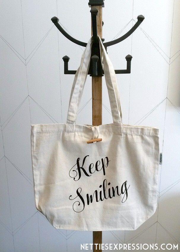 Keep Smiling - Recycled Cotton Tote Bag - Netties Expressions