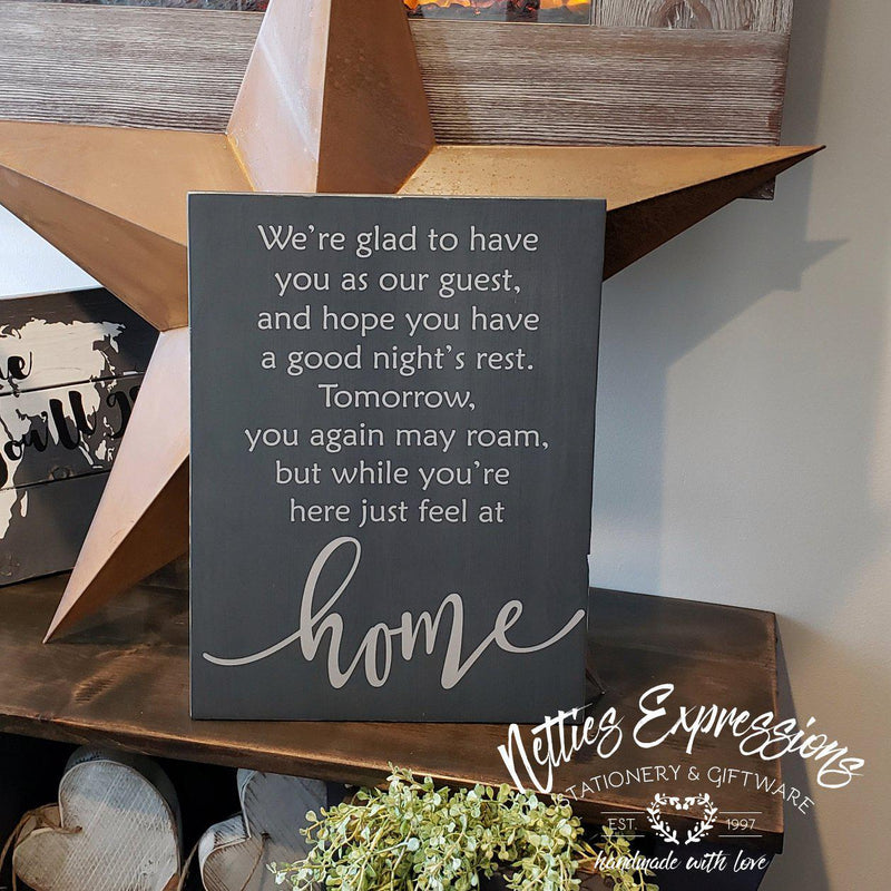 Glad to have you as a guest - Rustic Wood Sign - Netties Expressions