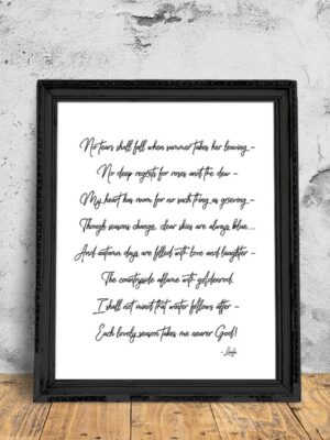 11x14-No-tears-shall-fall-plain-portrait-framed Autumn - Art Print - Netties Expressions Prints