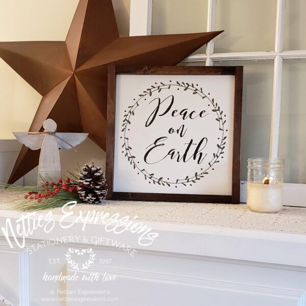 12x12-peace-on-earth-1_5f0cefc8-973f-428c-b56b-29d3ea09e0ed Peace on Earth - Rustic Wood Christmas Sign - Netties Expressions