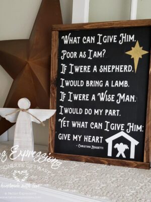 12x16_-_What_can_I_give_him_-_framed_2e03bbb1-af4c-4f5a-8501-1c3f5f27fdd8 What can I give Him poor as I am - Rustic Wood Sign - Netties Expressions