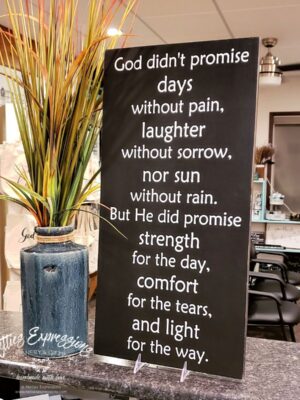 God didn't promise days without pain - Rustic Wood Sign - Netties Expressions