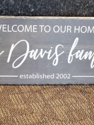 12x30-The-Davis-Family_abae3209-ea6e-4b00-8aea-5b77a7e03b20 Welcome to our home - Family Sign - Rustic Wood Sign - Netties Expressions
