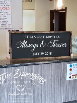 Always and Forever - Custom Wood Wedding Sign - Netties Expressions