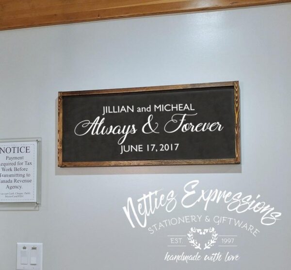 12x30_-_Always_and_forver_custom_wedding_sign_71da2291-c54c-4368-8694-c407619e5ec4 Always and Forever - Custom Wood Wedding Sign - Netties Expressions