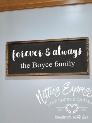 12x30_-_Forever_Always_-_Custom_Family_Name_7a5da757-f29d-4f9a-9413-be1e4cda0562 Forever and Always Family Name - Rustic Wood Sign - Netties Expressions