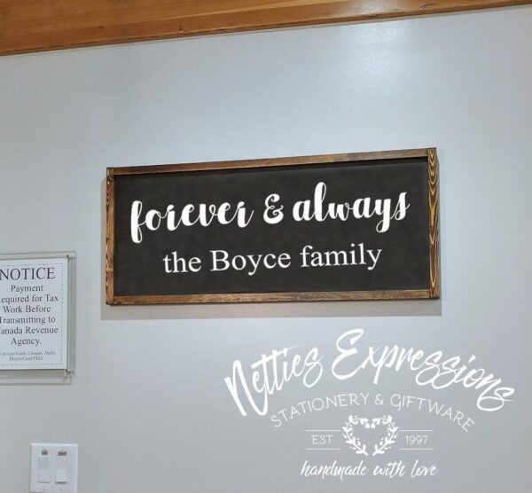 12x30_-_Forever_Always_-_Custom_Family_Name_7a5da757-f29d-4f9a-9413-be1e4cda0562 Forever and Always Family Name - Rustic Wood Sign - Netties Expressions