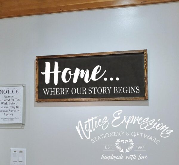 12x30_-_Home_where_our_story_begins_fd58bb67-f140-4a47-b40b-7e0b18cc546e Home where our story begins - Rustic Wood Sign - Netties Expressions