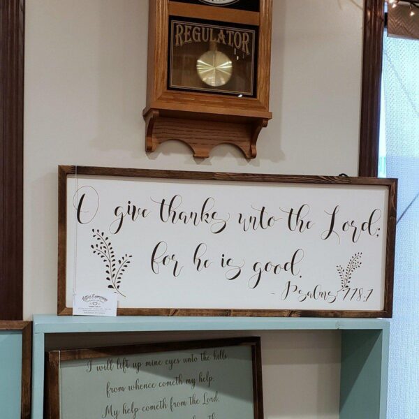 12x30_-_O-give-thanks_23ef7665-c9c7-4f3f-9d4a-e17bd6c82191 O give thanks unto the Lord - Rustic Wood Sign - Netties Expressions
