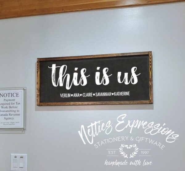 12x30_-_This_is_us_style_1_cd74d4e2-0cbb-450d-9ebd-495e084cf65b This is us custom family name - Rustic Wood Sign - Netties Expressions