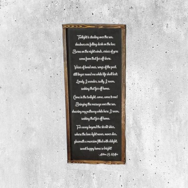 12x30_-_Twilight_is_stealing_0f7b2f57-6eba-47d4-aaae-c7c421ecdf67 Twilight is stealing over the sea - Rustic Wood Sign - Netties Expressions