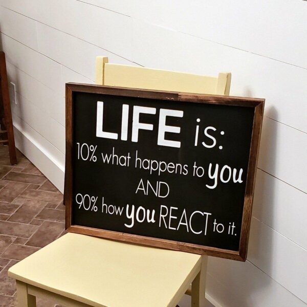 16x20-Life-is-what-happens-to-you_d7b43b9c-df47-4363-b5fa-8140fb25fbbf Life is 10% what happens - Rustic Wood Sign - Netties Expressions