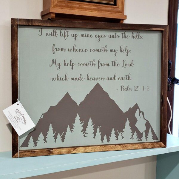 16x20_-_I-will-lift-up-mine-eyes-mountainhazeandelefante_c396cbf2-b861-45b0-835b-60ae3f26b4c5 I will lift up mine eyes - Rustic Wood Sign - Netties Expressions