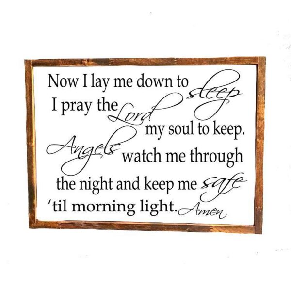 16x20_-_Now_I_lay_me_down_to_sleep_a40ebb41-df9f-419a-9d4a-8cd768a90ef1 Now I lay me down to sleep - Rustic Wood Sign - Netties Expressions