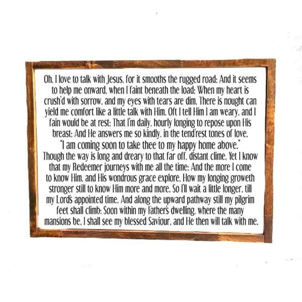 16x20_-_Oh_I_love_to_talk_with_Jesus_7b638f67-0d20-4139-8068-20b53988417b Oh I love to talk with Jesus - Rustic Wood Sign - Netties Expressions