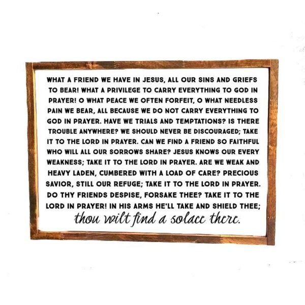 16x20_-_What_a_friend_we_have_in_Jesus_39448a28-649e-4e8a-badd-ec7543347de7 What a friend we have in Jesus - Rustic Wood Sign - Netties Expressions