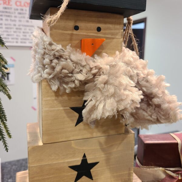 Cozy Rustic Large Wooden Snowman - Netties Expressions
