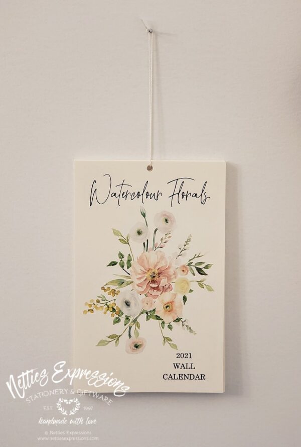 2022 Watercolour Florals Slim Wall Calendar - Netties Expressions