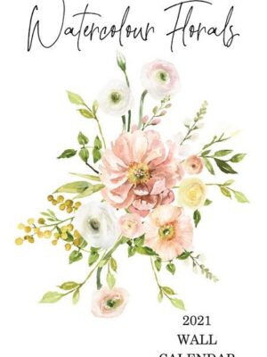 2021WatercolorFlorals-FrontCovers_fb20b76e-d596-4a52-a356-5538bf29c543 2022 Watercolour Florals Slim Wall Calendar - Netties Expressions