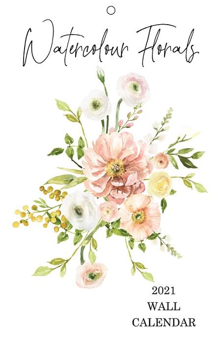 2022 Watercolour Florals Slim Wall Calendar - Netties Expressions
