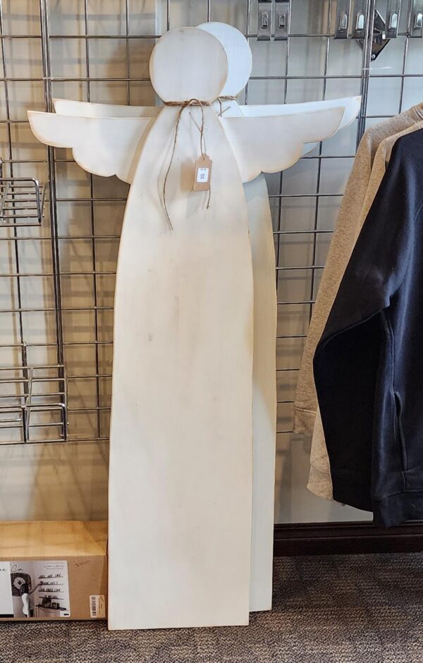 Rustic Wooden Leaning Porch Angel - Netties Expressions