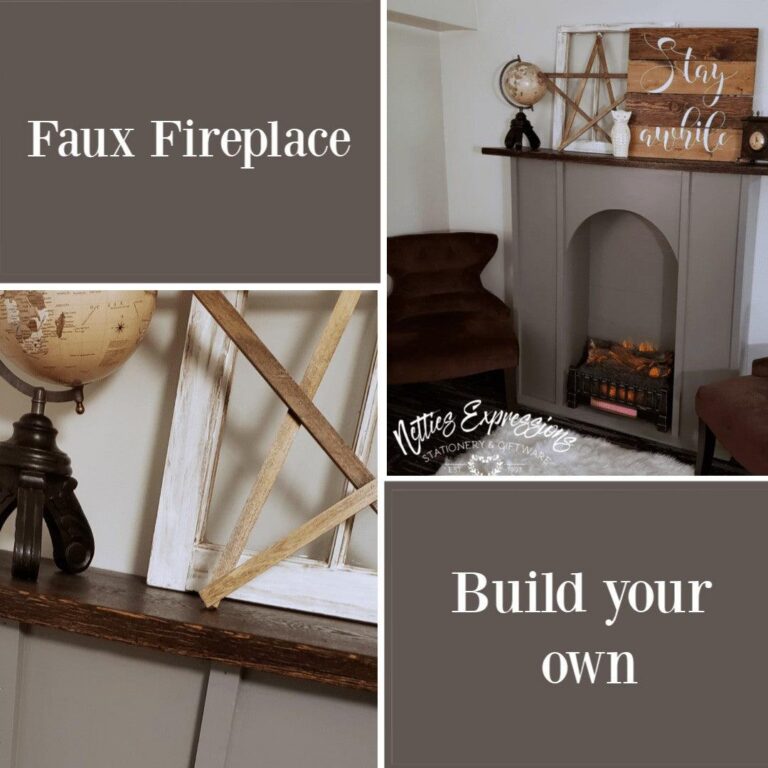 Simple Rustic Faux Fireplace - Netties Expressions