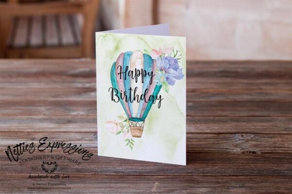25_-_Happy_Birthday_-_Hot_Air_Balloon_1_bed4ceca-4374-4694-bd59-6e7cd5600087 Happy Birthday - Hot Air Balloon - Greeting Card - Netties Expressions