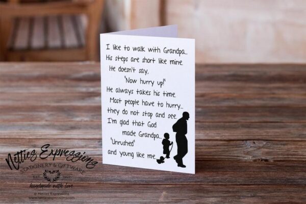 25_-_I_like_to_walk_with_Grandpa_fcc178d9-1a73-42f5-a95e-2961c2bb9549 I like to walk with Grandpa - Greeting Card - Netties Expressions Cards