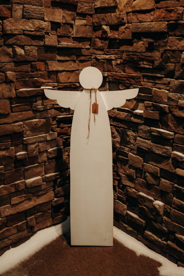 Rustic Wooden Leaning Porch Angel