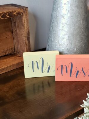 Mr and Mrs -Rustic Wood Sign - Netties Expressions Wood Signs