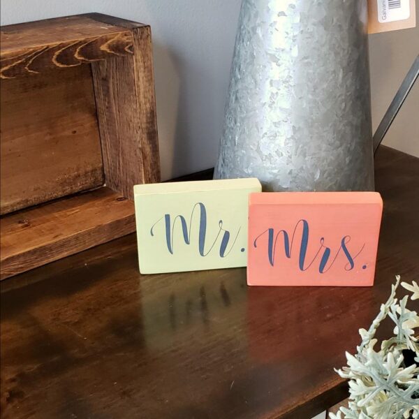 Mr and Mrs -Rustic Wood Sign - Netties Expressions Wood Signs