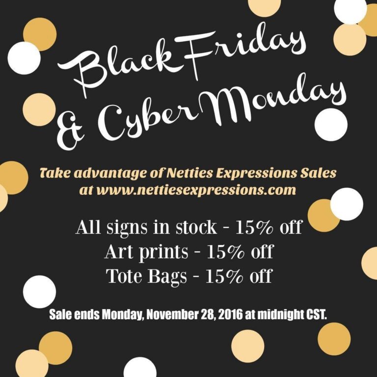 Black Friday and Cyber Monday Sales - Netties Expressions